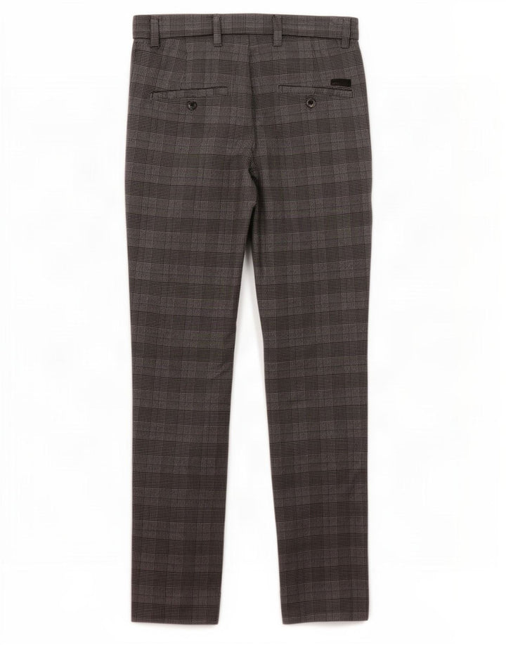 Pantaloni da abito slim Marco da uomo Jack & Jones W28 L30 poliestere a quadri grigi