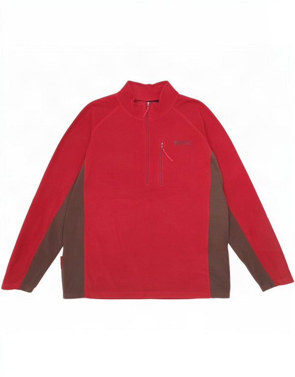 Mountain Warehouse Maglione in pile da uomo con zip e collo XL color block bordeaux