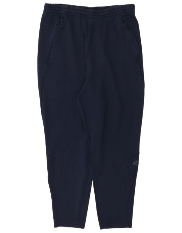 Adidas Womens Tracksuit Trousers UK 14 Large Navy Blue Rayon