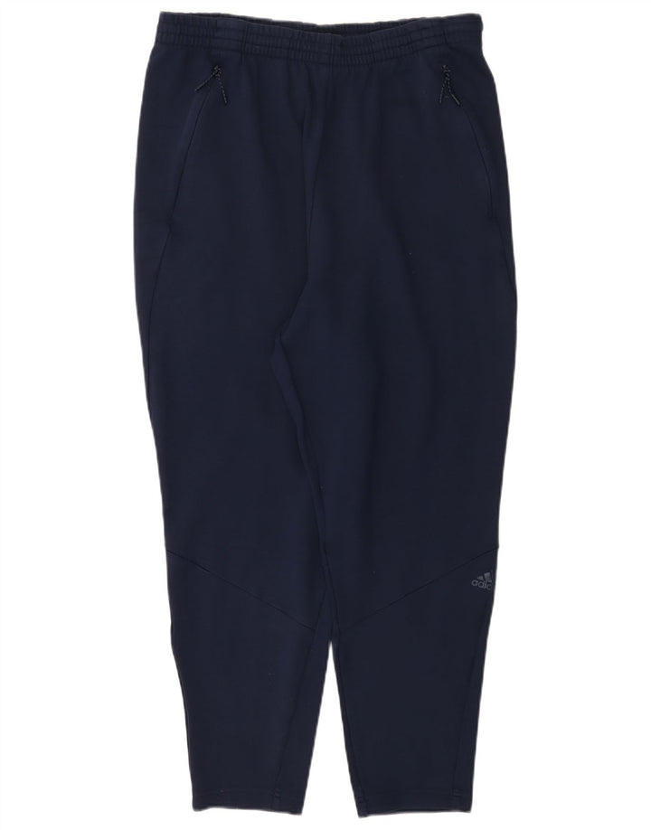 Pantaloni della tuta da donna Adidas UK 14 Large Blu Navy Rayon