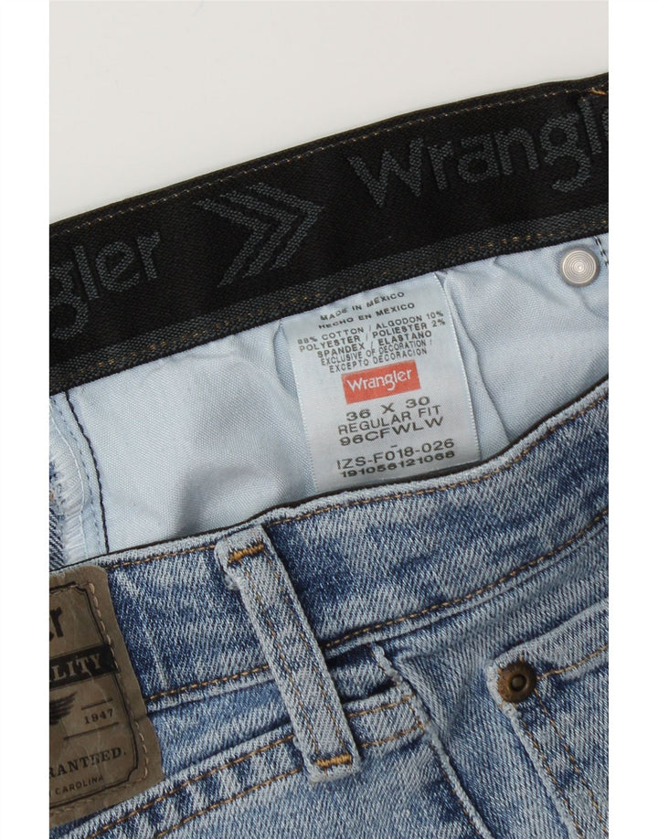 Jeans dritti da uomo vestibilità regolare WRANGLER W36 L30 cotone blu