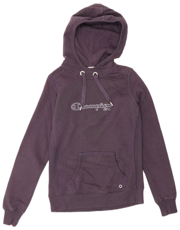 CHAMPION Womens Heritage Classics Graphic Hoodie Jumper UK 10 Small Purple