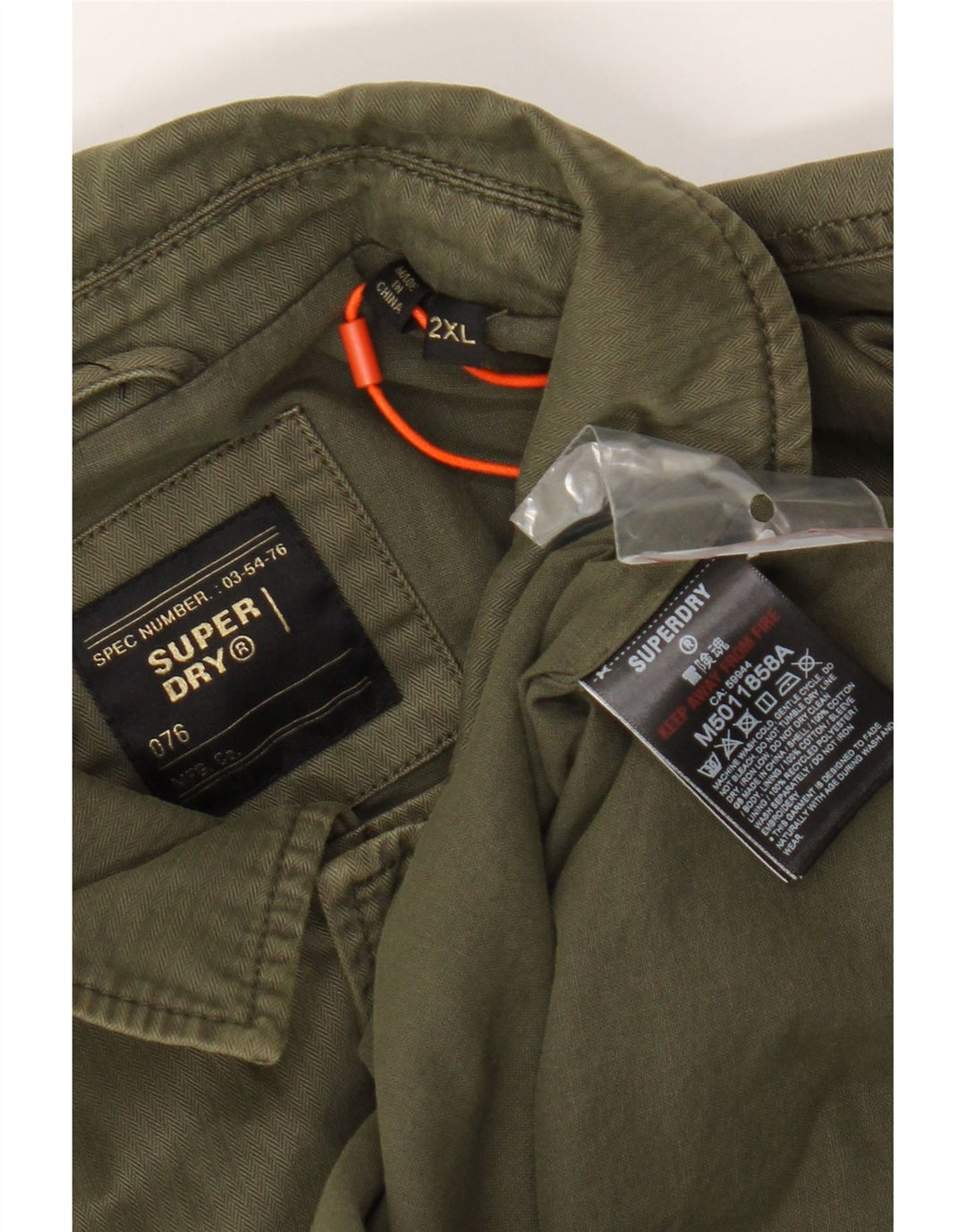 Giacca utility grafica da uomo Superdry UK 44 2XL cotone kaki
