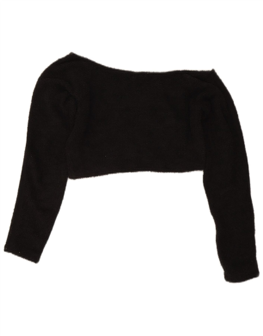 Top corto in pile da donna con spalle scoperte Adidas UK 14 poliestere nero medio