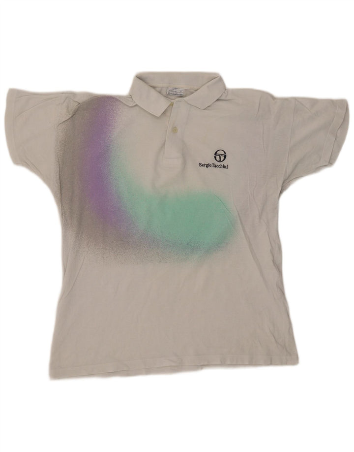 SERGIO TACCHINI Polo da uomo in cotone tie-dye bianco medio