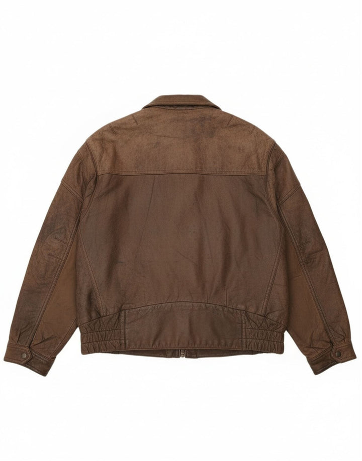 Giacca in pelle da uomo Pierce Arrow IT 56 3XL Pelle marrone