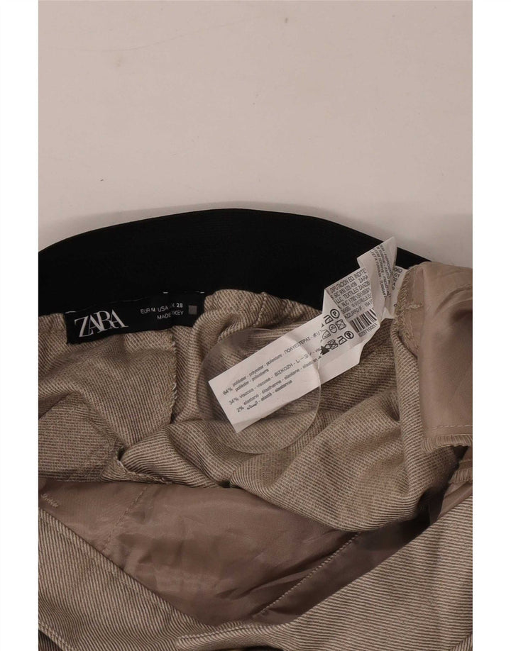 Pantaloni chino slim da donna Zara medi W28 L27 poliestere color block beige