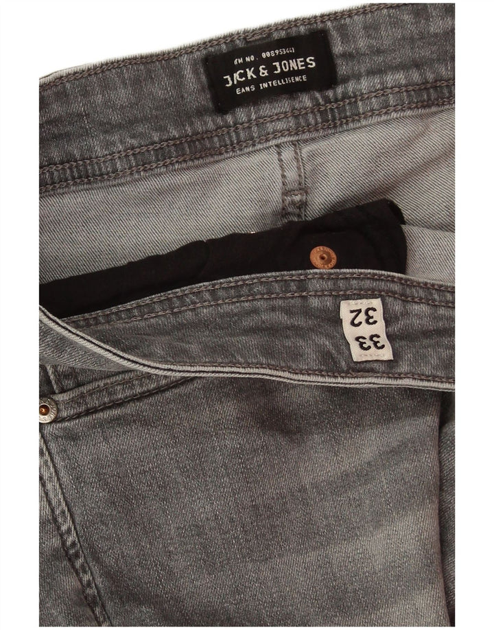 Jack & Jones Donna Tim Slim Jeans W33 L32 Cotone Grigio