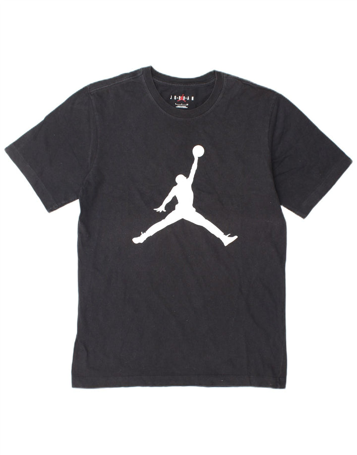 JORDAN Mens Graphic T-Shirt Top Small Black Cotton