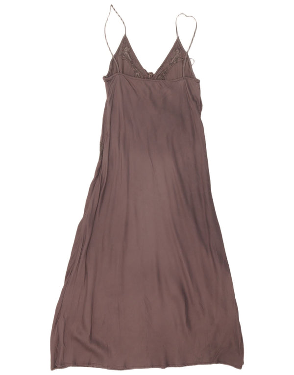 Abito maxi slip da donna Zara UK 12 Viscosa grigio medio