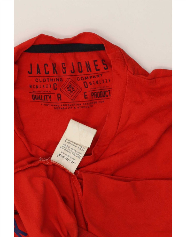 T-shirt grafica da uomo Jack & Jones Top in cotone rosso medio