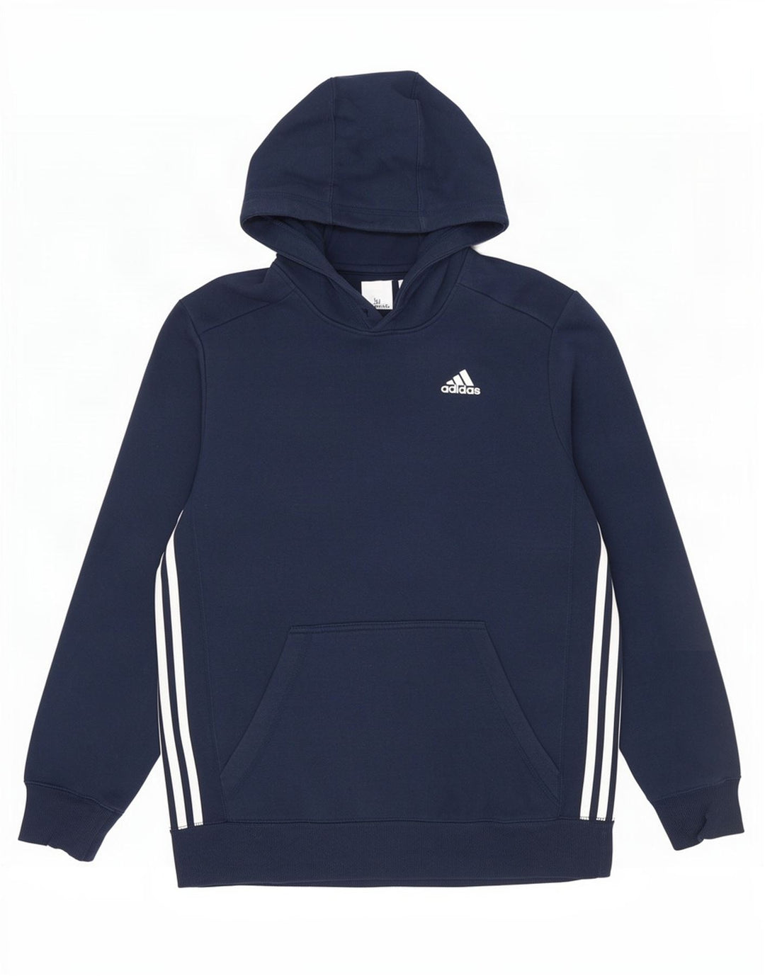 Felpa con cappuccio da uomo Adidas media in cotone blu navy