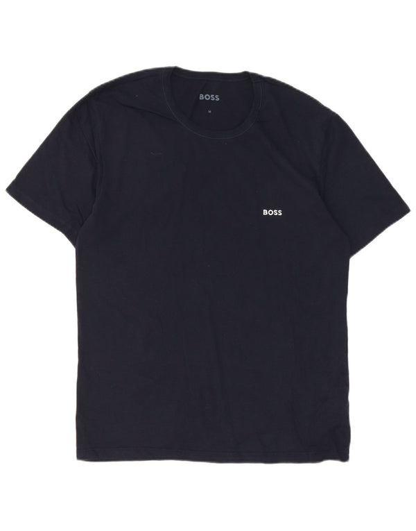 T-shirt da uomo Hugo Boss Top in cotone blu navy medio