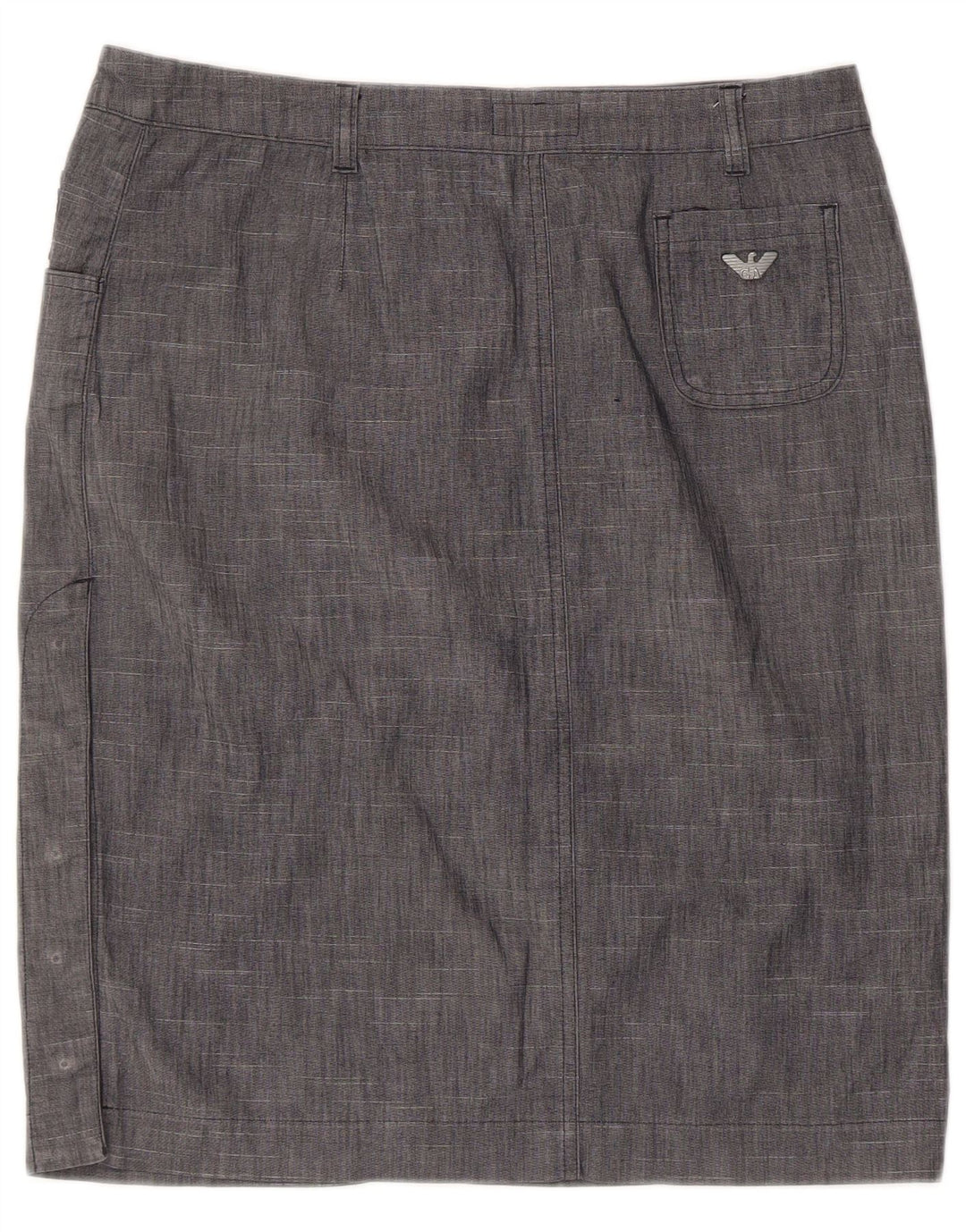 Gonna dritta da donna Armani IT 46 Large W32 in cotone grigio
