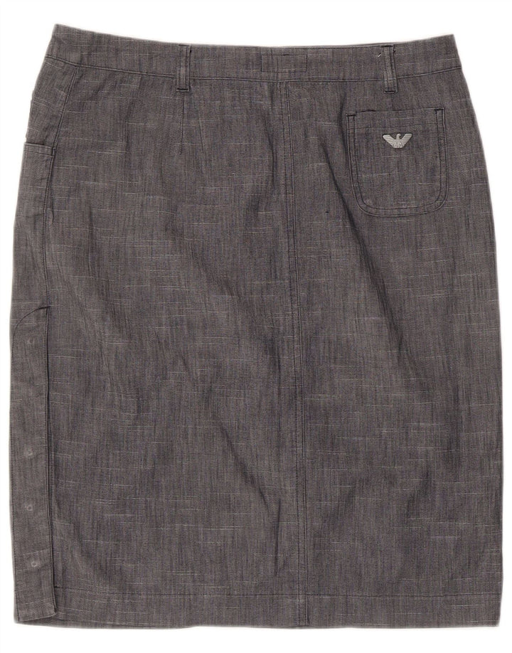 Gonna dritta da donna Armani IT 46 Large W32 in cotone grigio