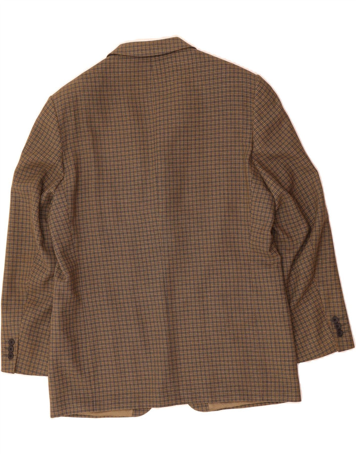 MAGEE Mens 3 Button Blazer Jacket UK 40 Large Brown Check Vintage Magee and Second-Hand Magee from Messina Hembry 