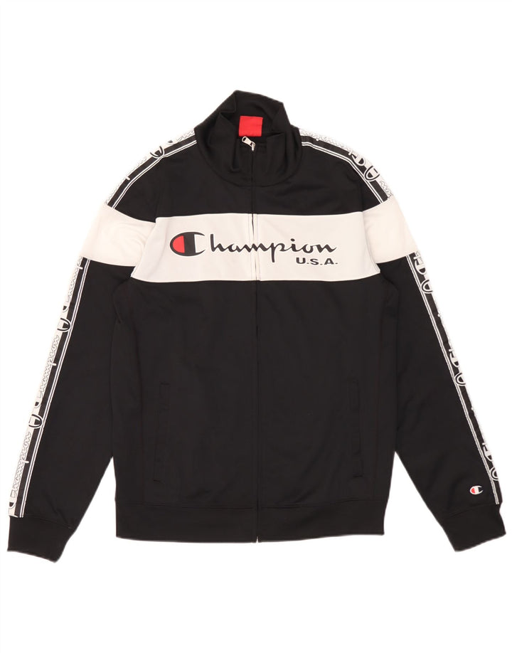 Giacca da tuta grafica da uomo Champion Small Black Colourblock