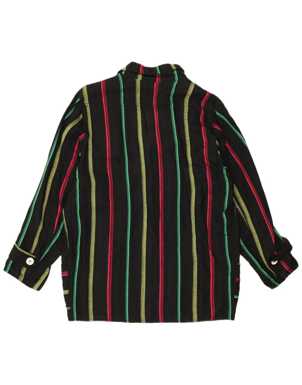 Giacca blazer vintage da donna a 3 bottoni IT 46 grande a righe nere