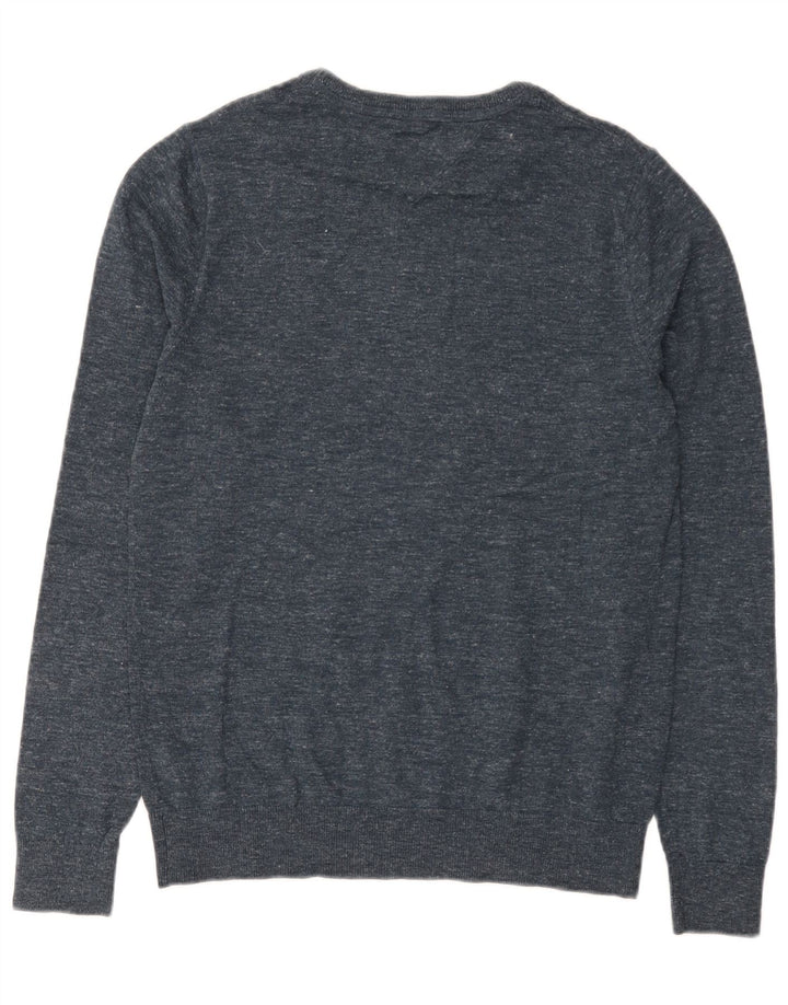 Maglione maglione girocollo da uomo Tommy Hilfiger medio blu navy screziato