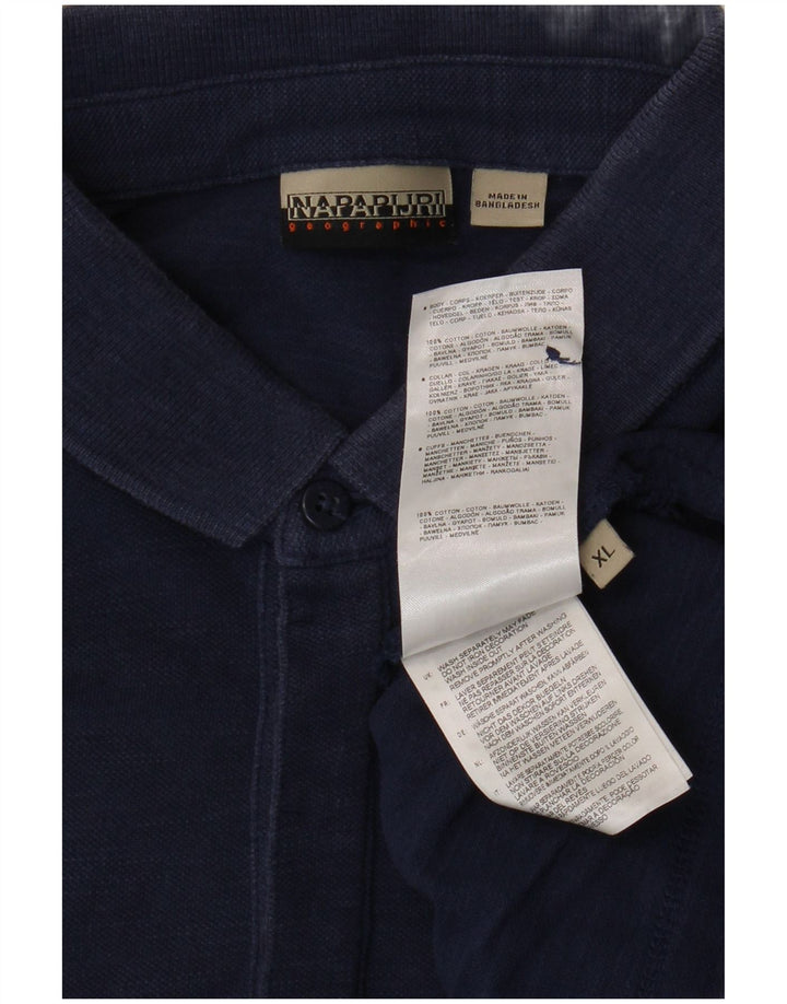 Polo da uomo NAPAPIJRI XL in cotone blu navy