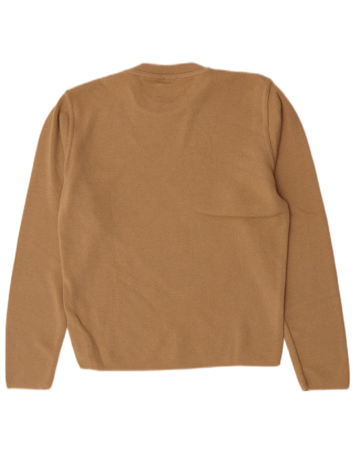Maglione da uomo girocollo Momo piccolo beige a rombi/diamante