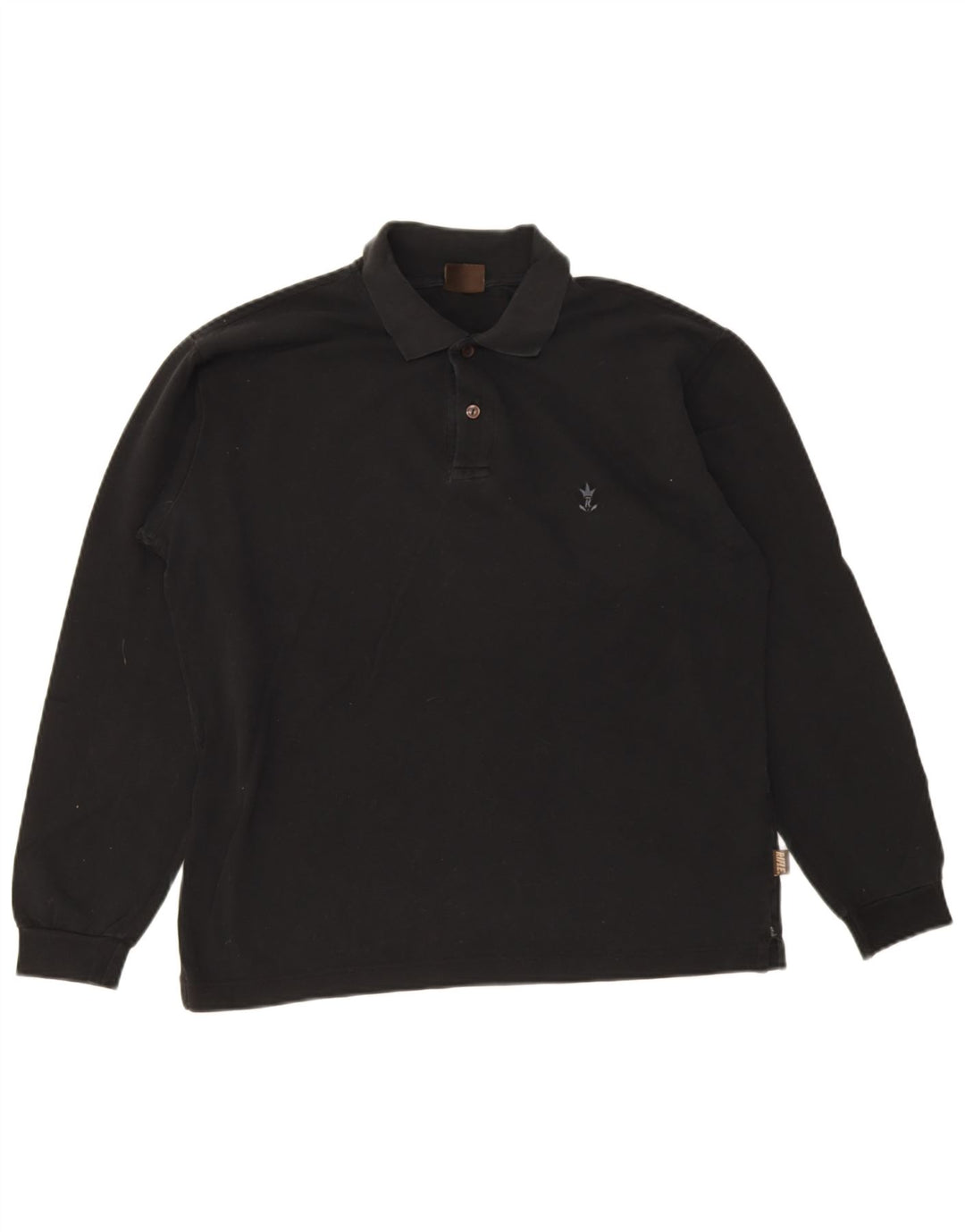 Polo da uomo a maniche lunghe Rifle in cotone nero medio