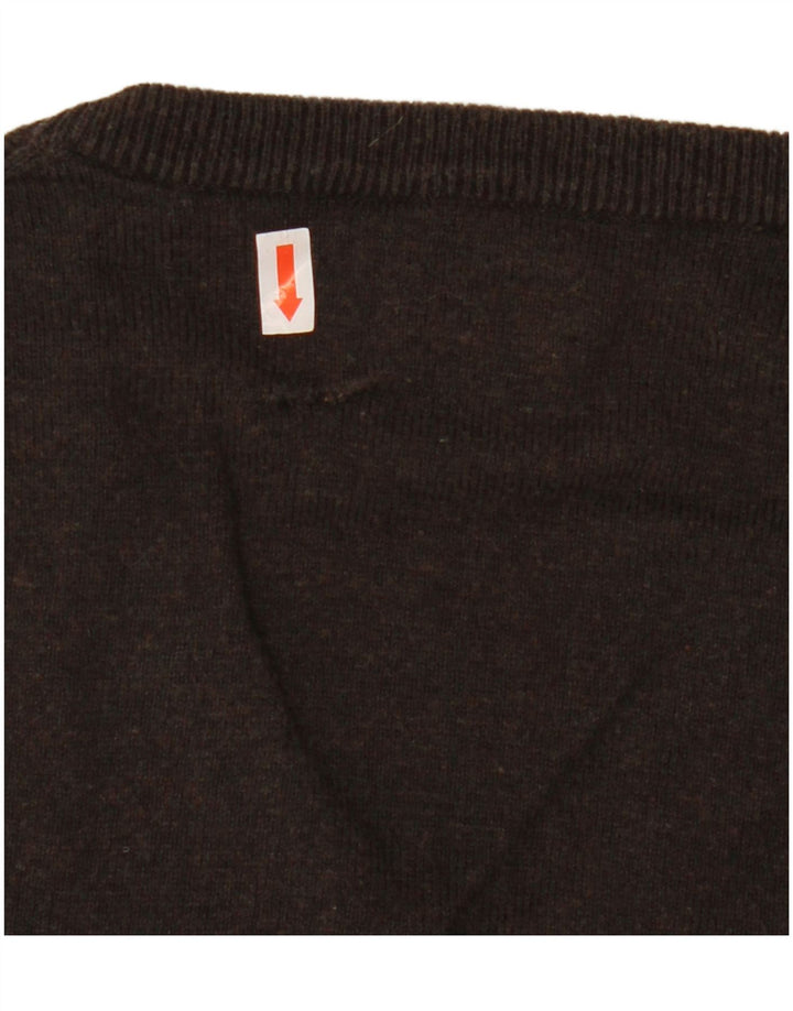 Gant Maglione da uomo con scollo a V piccolo marrone