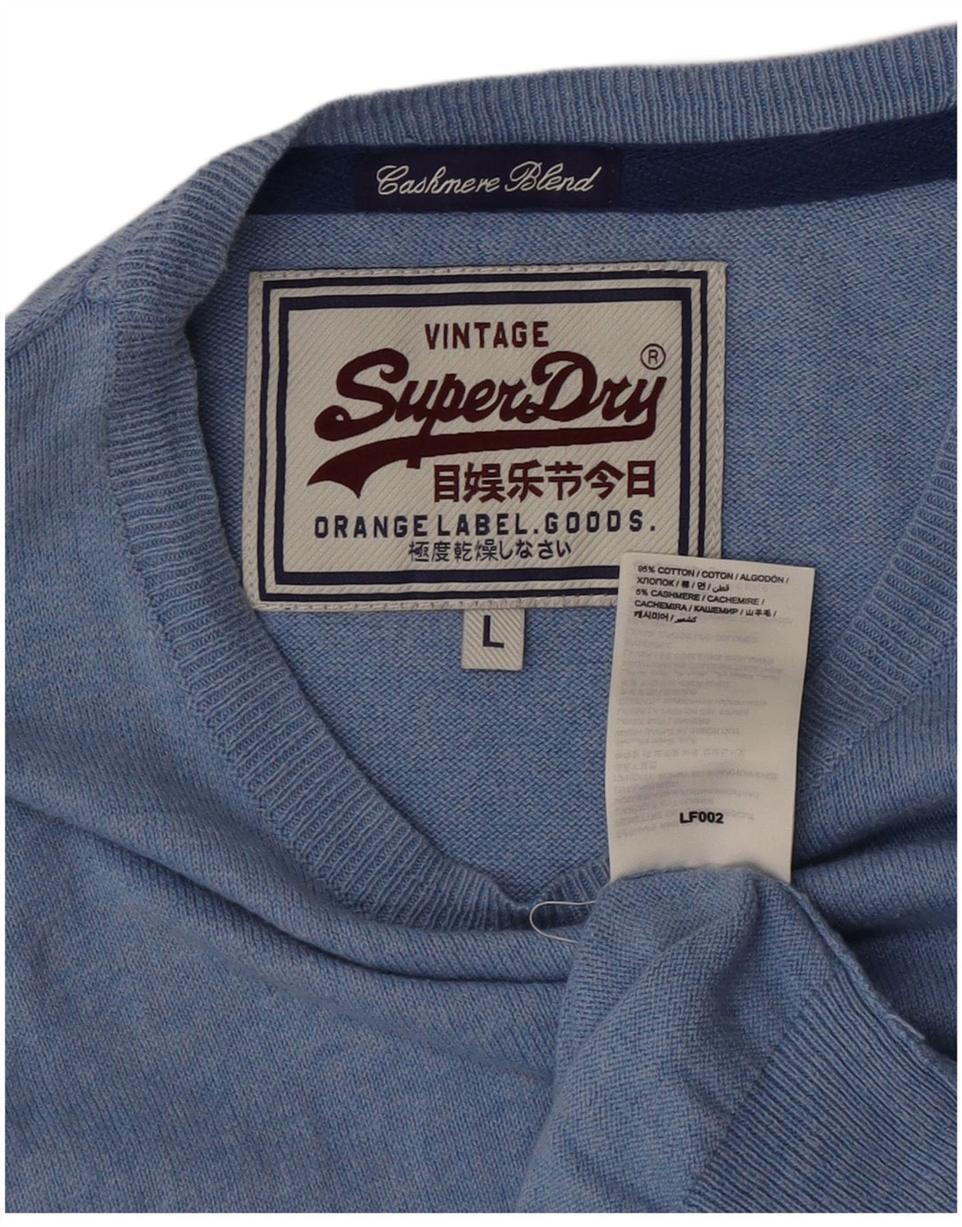 Maglione da uomo con scollo a barca Superdry, grande cotone blu
