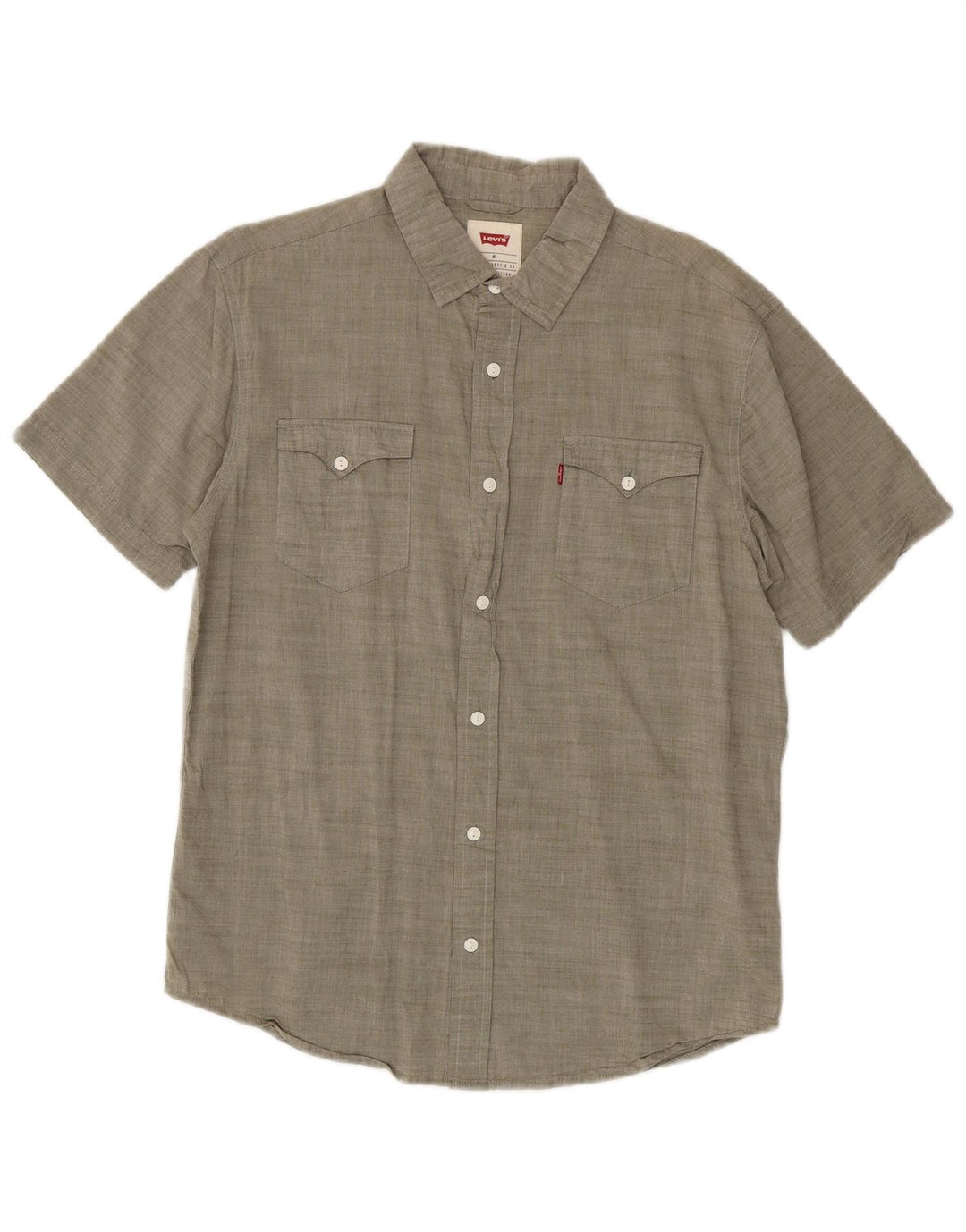 Camicia a maniche corte da uomo Levi's in cotone grigio medio