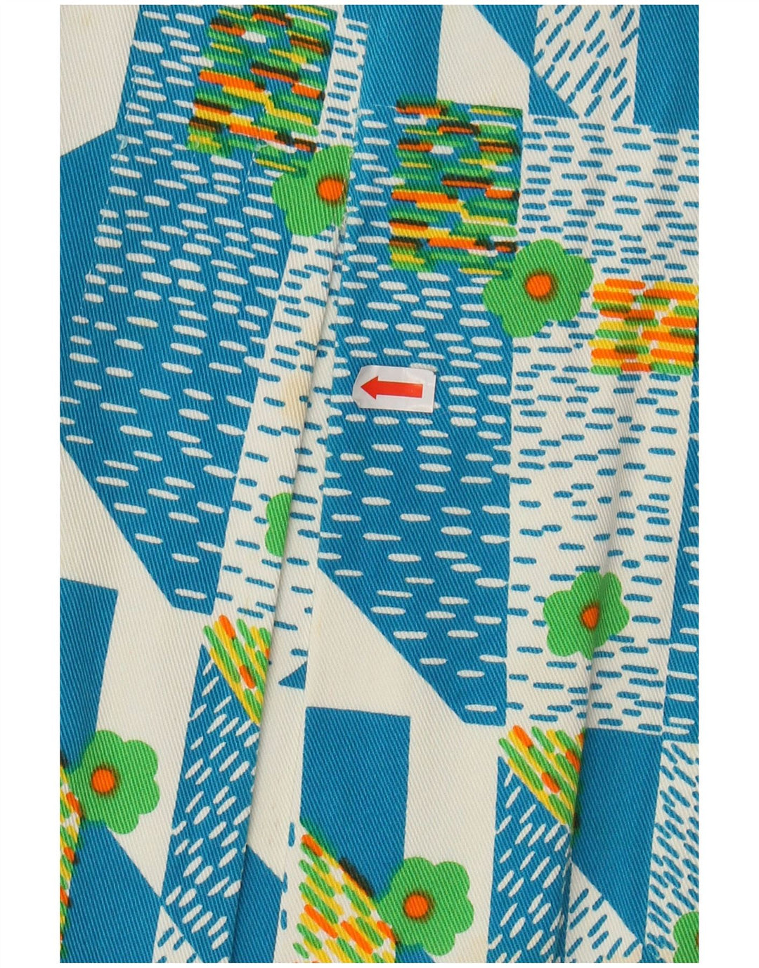 Gonna a trapezio da donna VINTAGE IT 48 XL W38 Blu geometrico