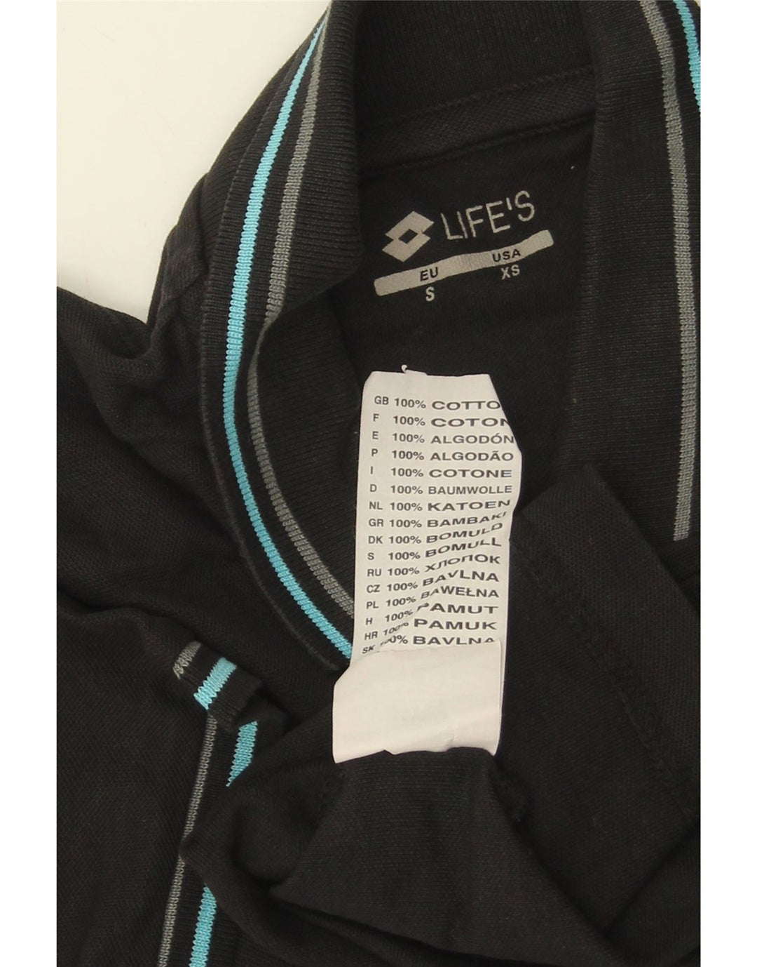 Polo da uomo LOTTO XS in cotone nero