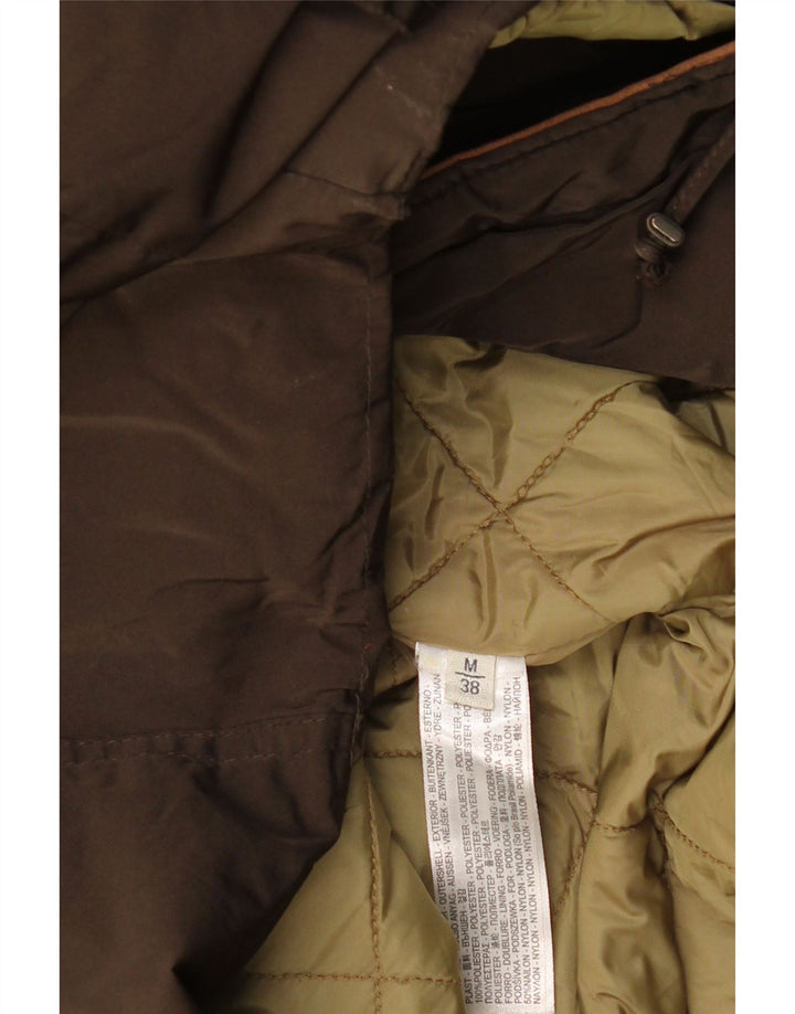 MASSIMO DUTTI Giacca a vento con cappuccio da donna UK 14 Cotone kaki medio