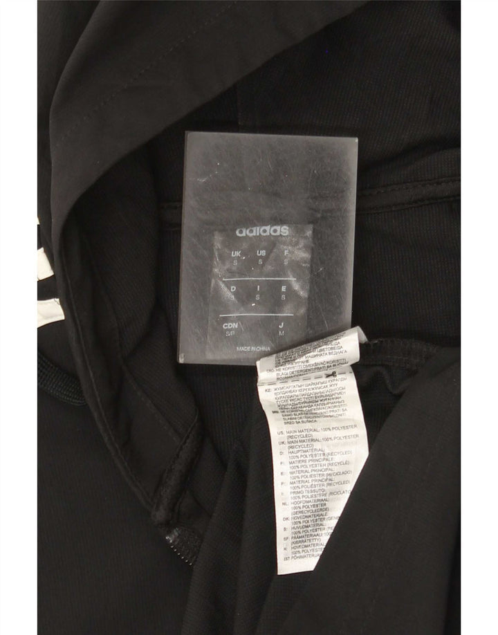 Giacca da ginnastica da uomo con cappuccio Adidas piccola in poliestere nero