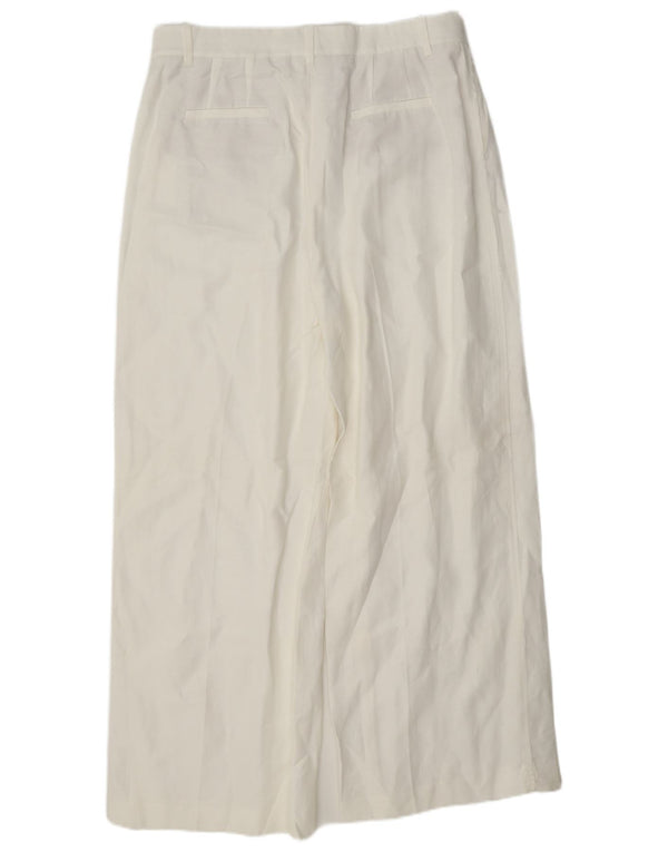 Pantaloni chino a gamba larga a vita alta da donna Zara Large W30 L31 viscosa bianca