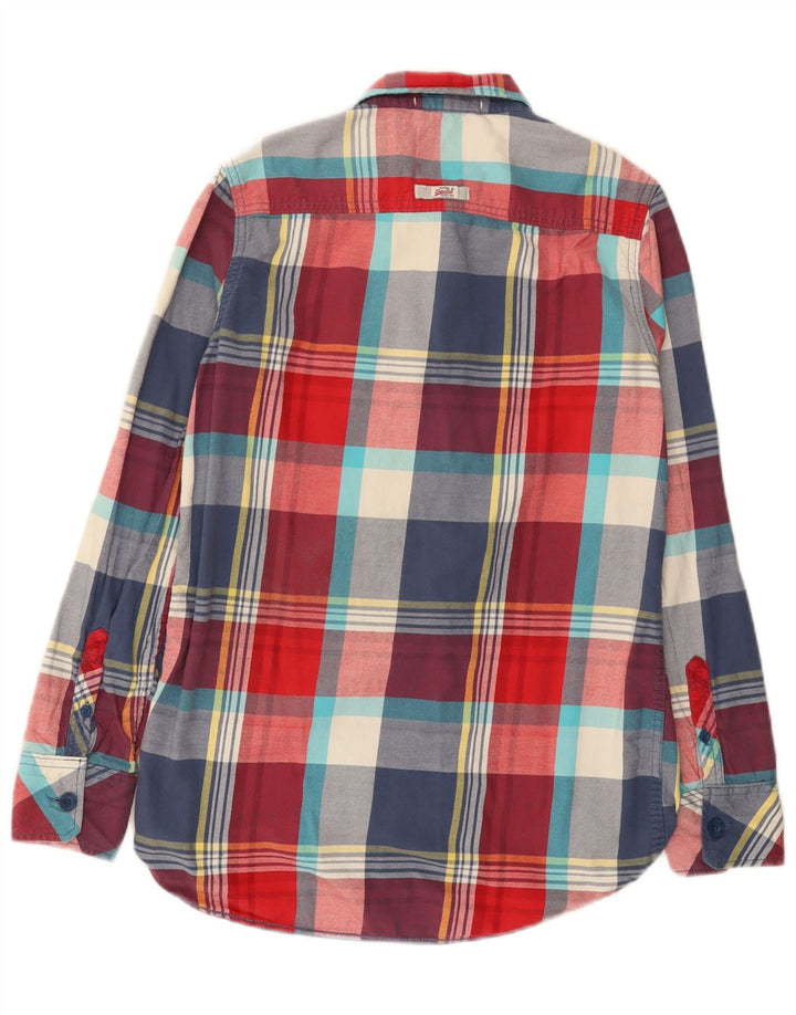 Camicia in flanella da donna Superdry UK 14 cotone a quadri multicolore medio