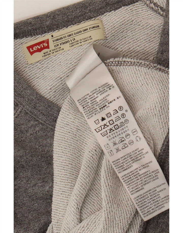 LEVI'S Felpa da uomo con vestibilità standard, maglione in cotone chiazzato grigio medio