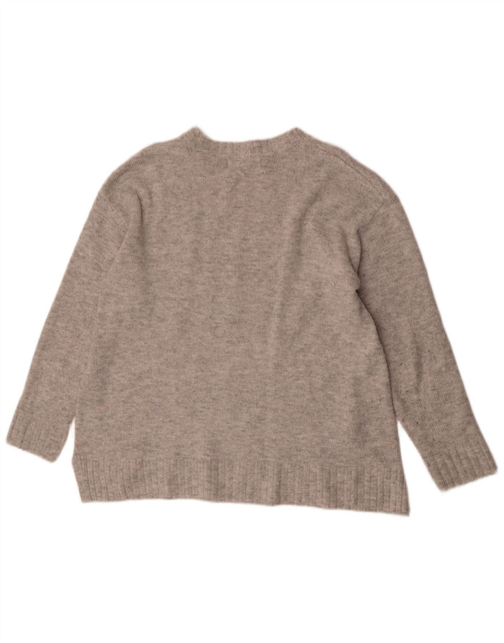 Maglione maglione girocollo da donna Marks & Spencer UK 14 Acrilico grigio medio