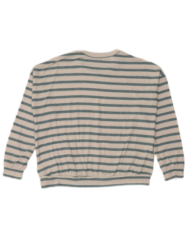 Maglione maglione girocollo per ragazze Marks & Spencer 11-12 anni a righe bianche