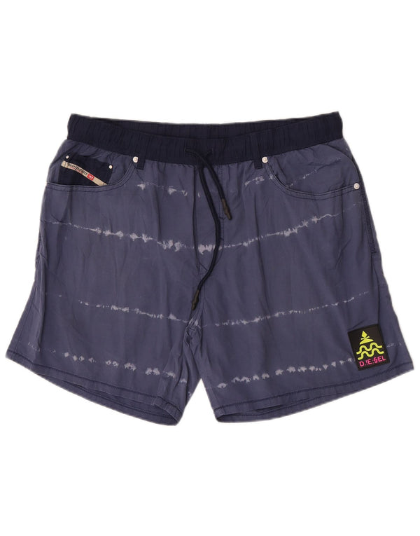 Pantaloncini da bagno da uomo Diesel 2XL cotone a righe blu