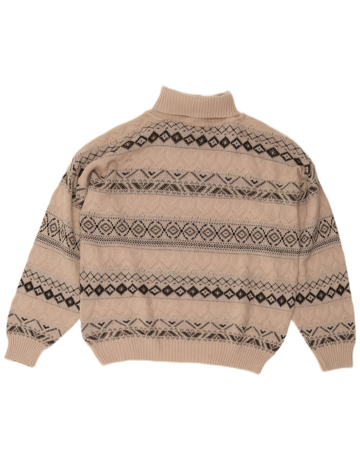 Maglione maglione collo alto da uomo Starter XL Lana geometrica beige