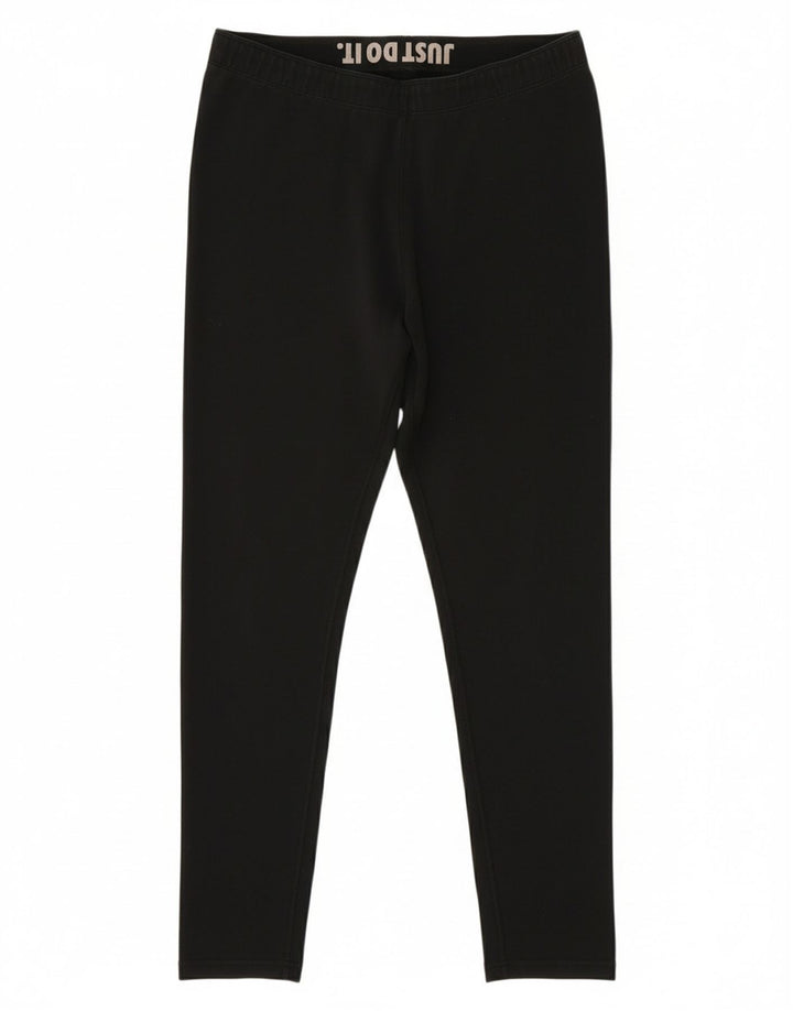 NIKE Womens Graphic Leggings UK 14 Large  Black Cotton