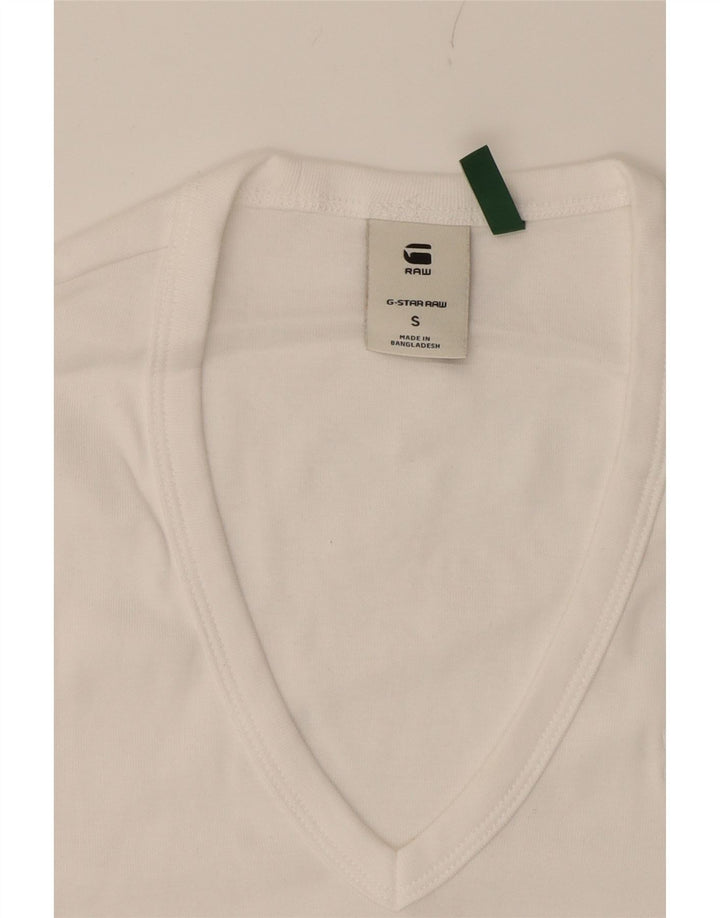 G-STAR Womens T-Shirt Top UK 10 Small White Cotton Vintage G-Star and Second-Hand G-Star from Messina Hembry 