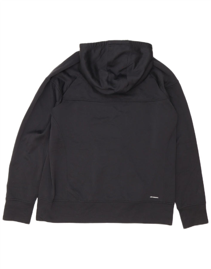 Felpa con cappuccio da uomo Adidas XL nera in poliestere