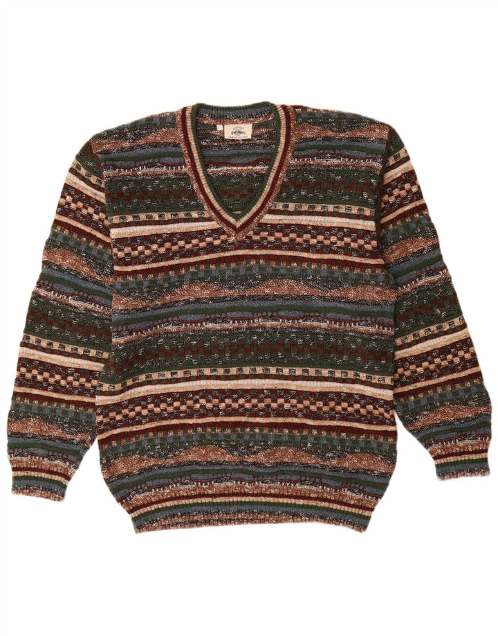 Maglione da uomo con scollo a V GARDEUR medio multicolore geometrico