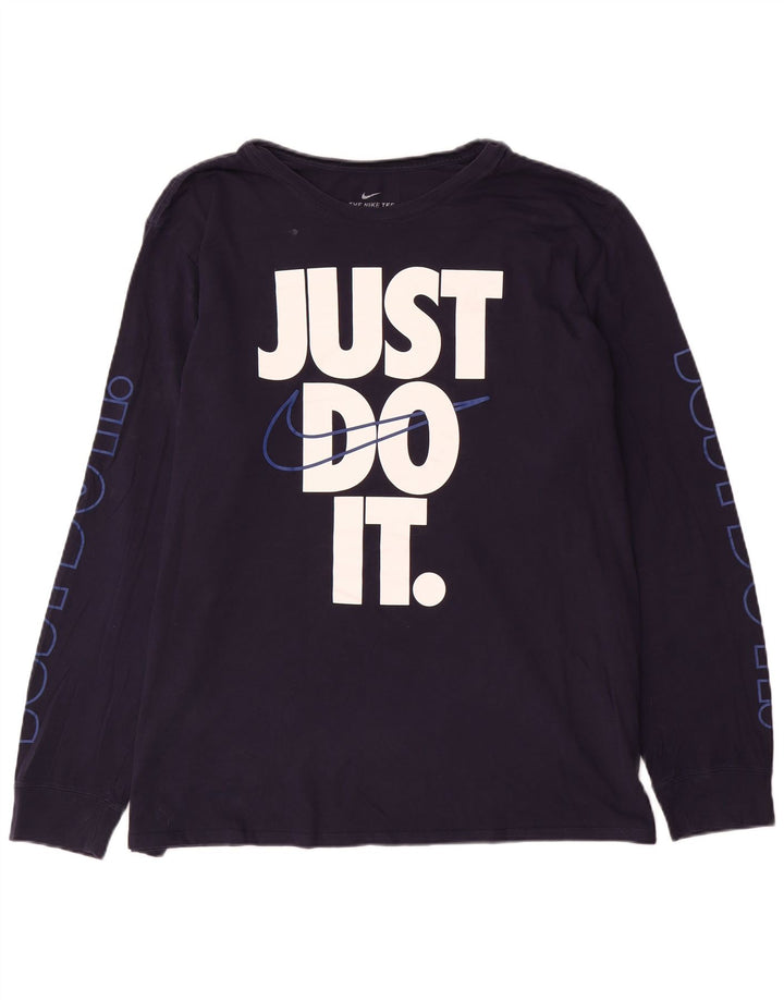 T-shirt grafica da uomo Nike manica lunga 2XL blu navy