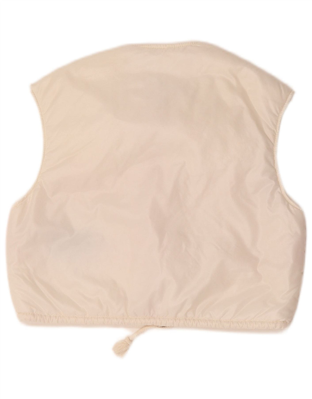 Gilet trapuntato oversize corto da donna vintage EU 36 piccolo bianco a blocchi di colore