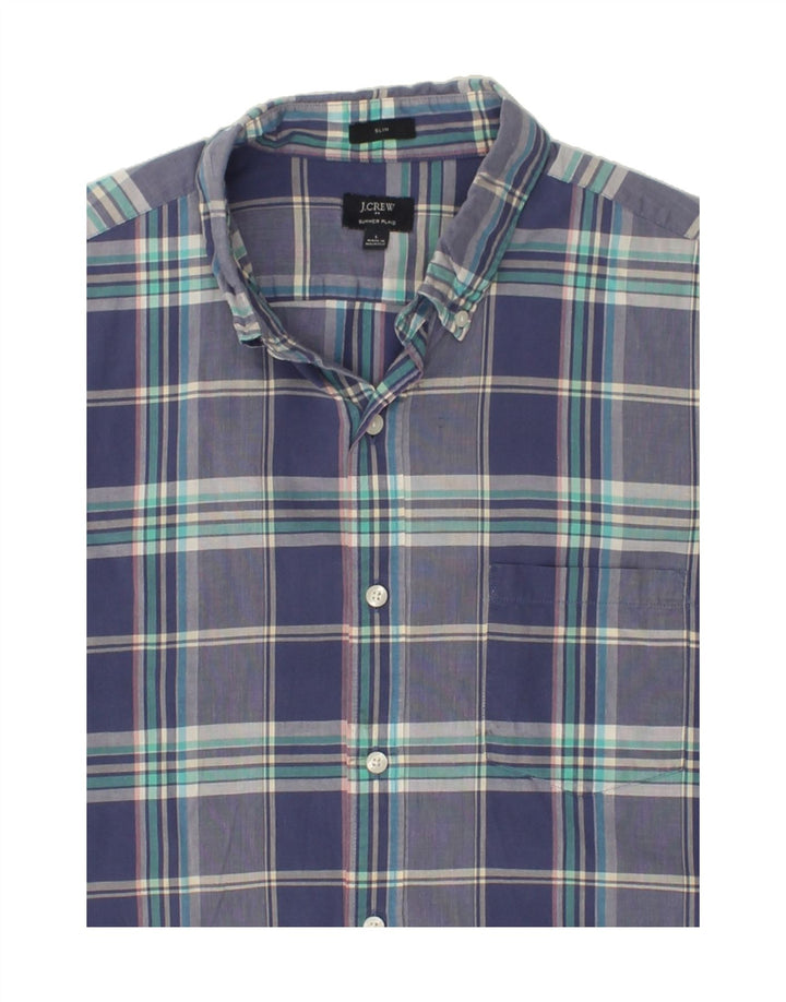 J. CREW Mens Slim Shirt Large Blue Plaid Cotton Vintage J. Crew and Second-Hand J. Crew from Messina Hembry 