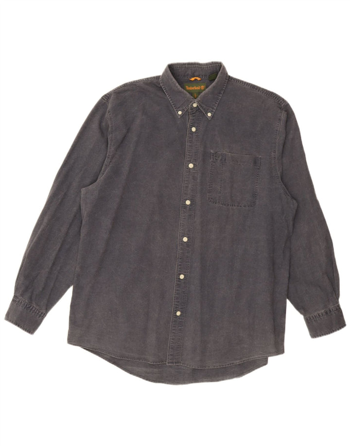 Camicia da uomo Timberland Large in cotone blu navy