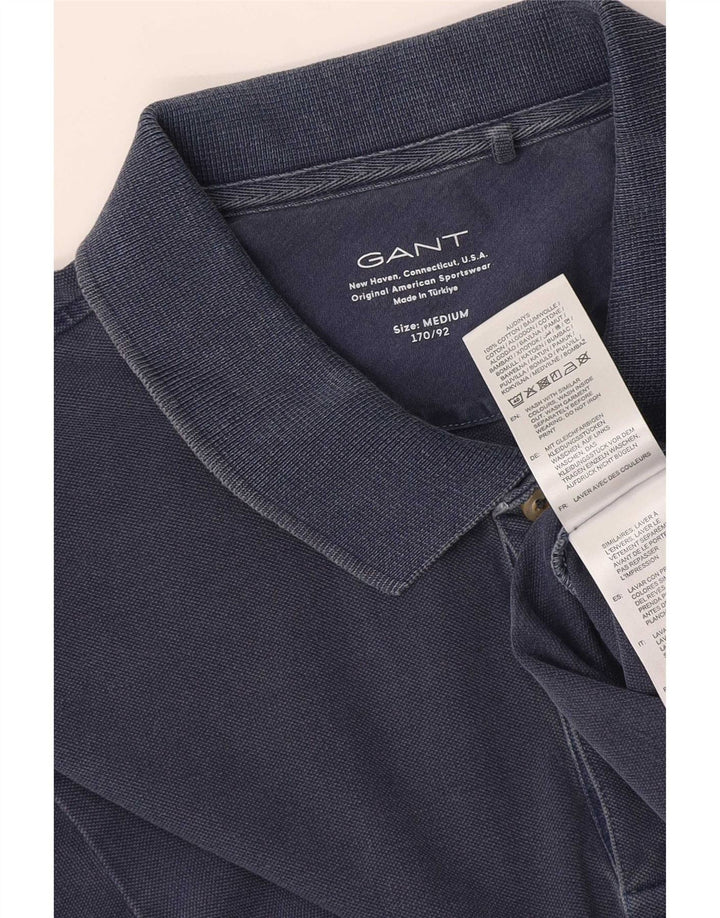 Polo da uomo Gant in cotone blu navy medio