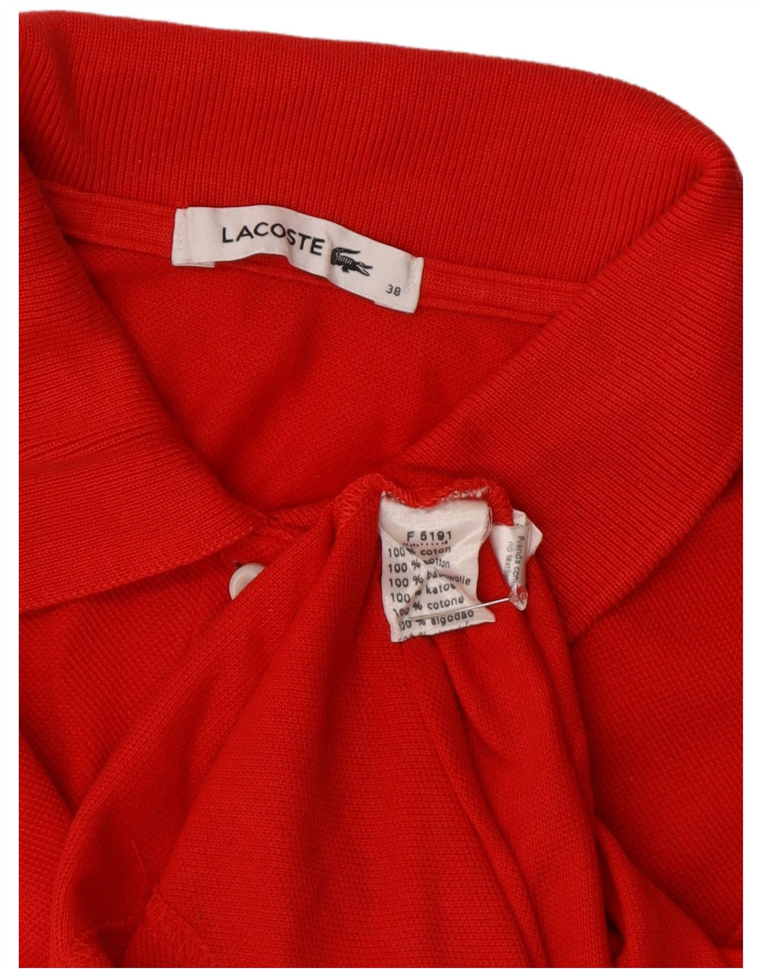 Polo da donna LACOSTE taglia 38 cotone rosso medio
